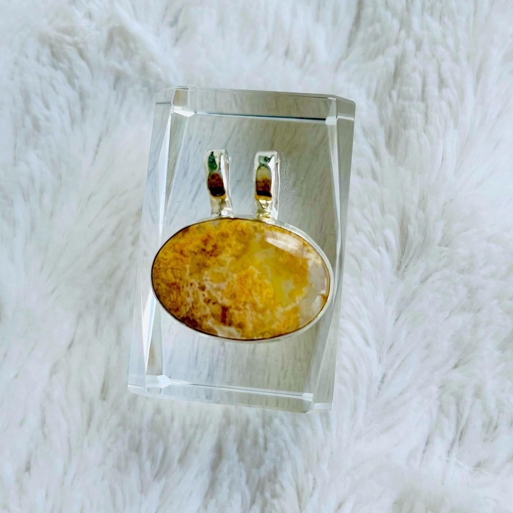 Fossil Coral Pendant in 925 Sterling Silver